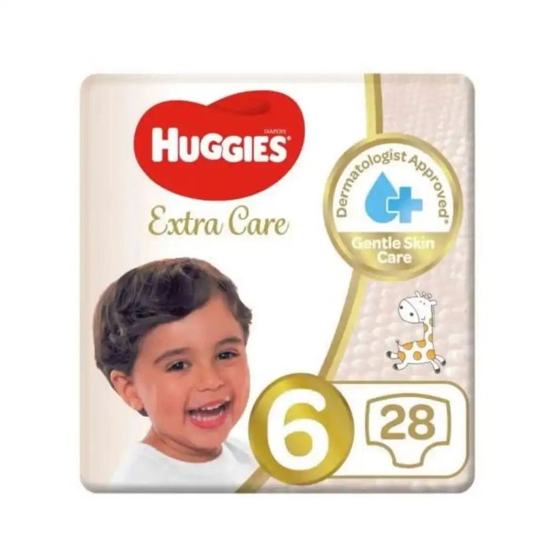 Huggies Extra Care Baby Diaper, Size 6- 28pcs